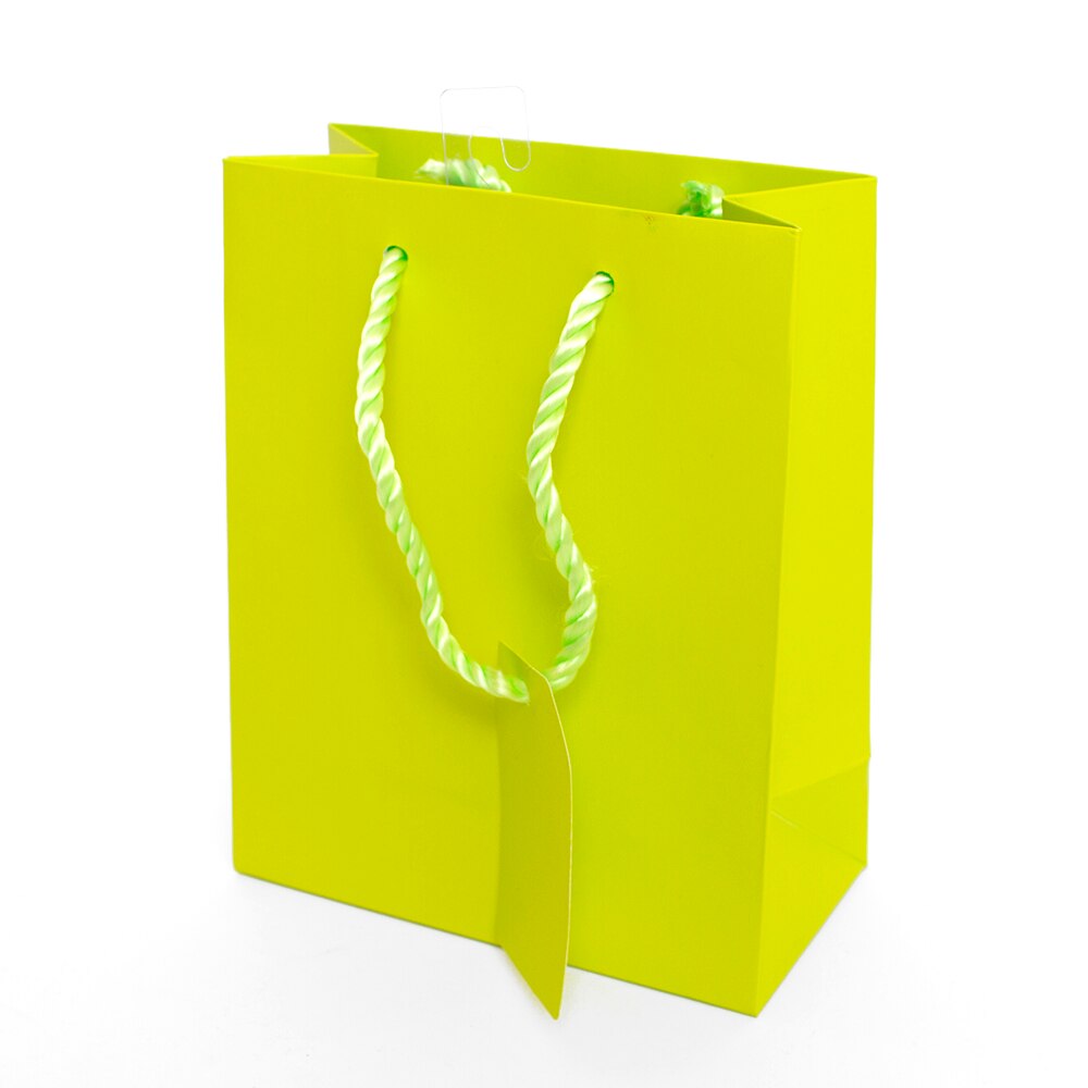 Jillson, Matte, Small Tote, Gift Bag, Lime Green